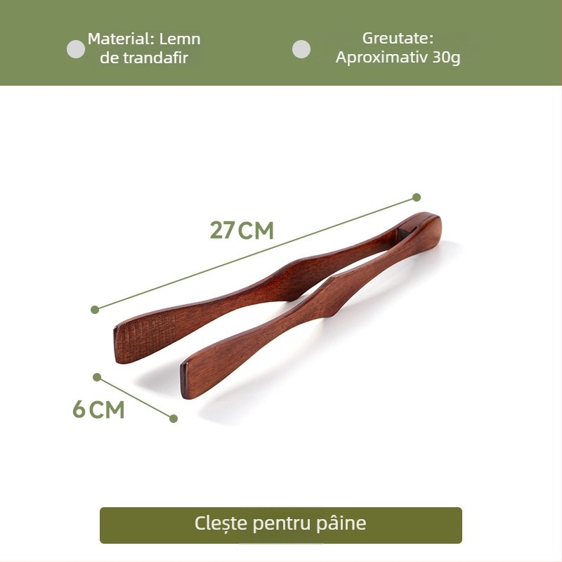 Clești de mâncare din lemn Mu yao – multifuncționali, anti-alunecare, rezistenți la temperaturi înalte, protecție împotriva arsurilor, imprimare logo disponibil