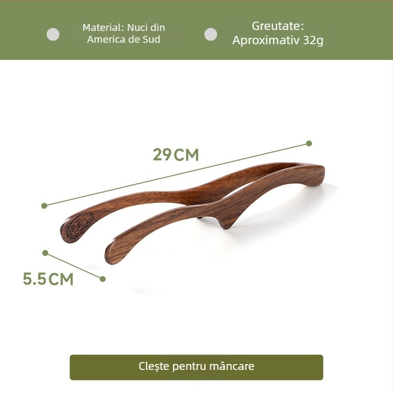 Clești de mâncare din lemn Mu yao – multifuncționali, anti-alunecare, rezistenți la temperaturi înalte, protecție împotriva arsurilor, imprimare logo disponibil