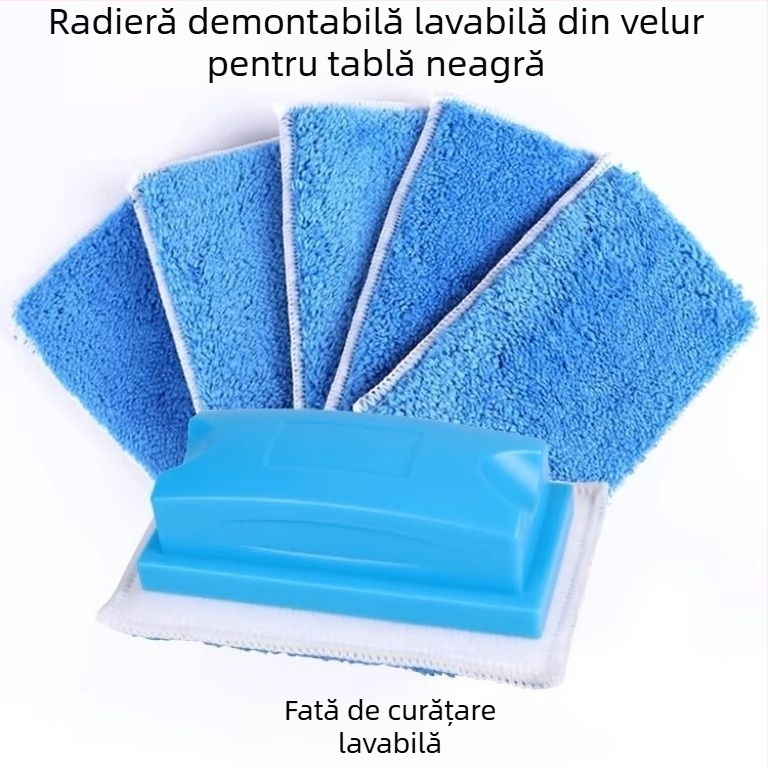 Radieră pentru tablă din flanel, lavabilă și demontabilă; curățător pentru cariocile pe tablă albă