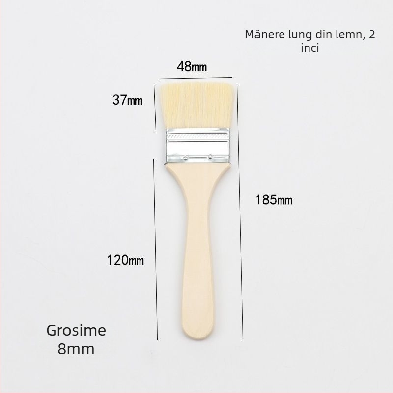 Perie BBQ cu peri PP și mâner din lemn, de calitate alimentară și rezistentă la temperaturi înalte