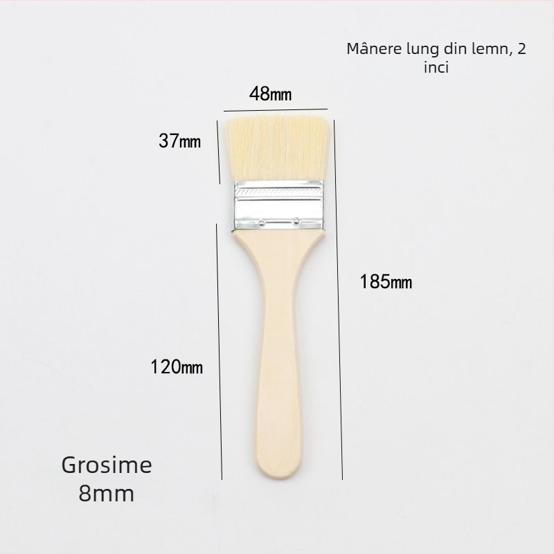 Perie BBQ cu peri PP și mâner din lemn, de calitate alimentară și rezistentă la temperaturi înalte