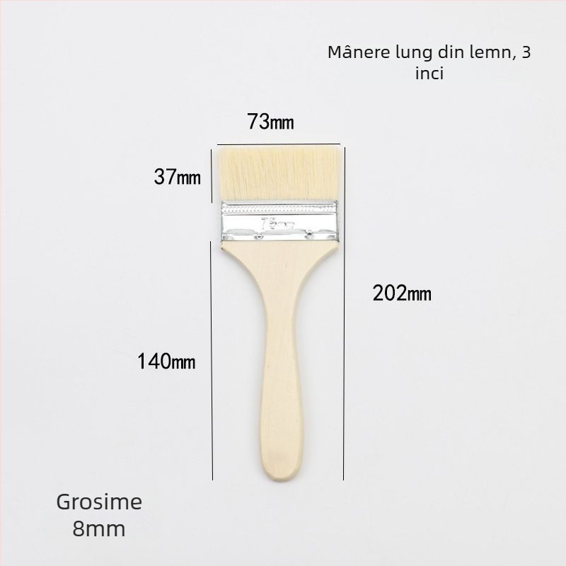 Perie BBQ cu peri PP și mâner din lemn, de calitate alimentară și rezistentă la temperaturi înalte