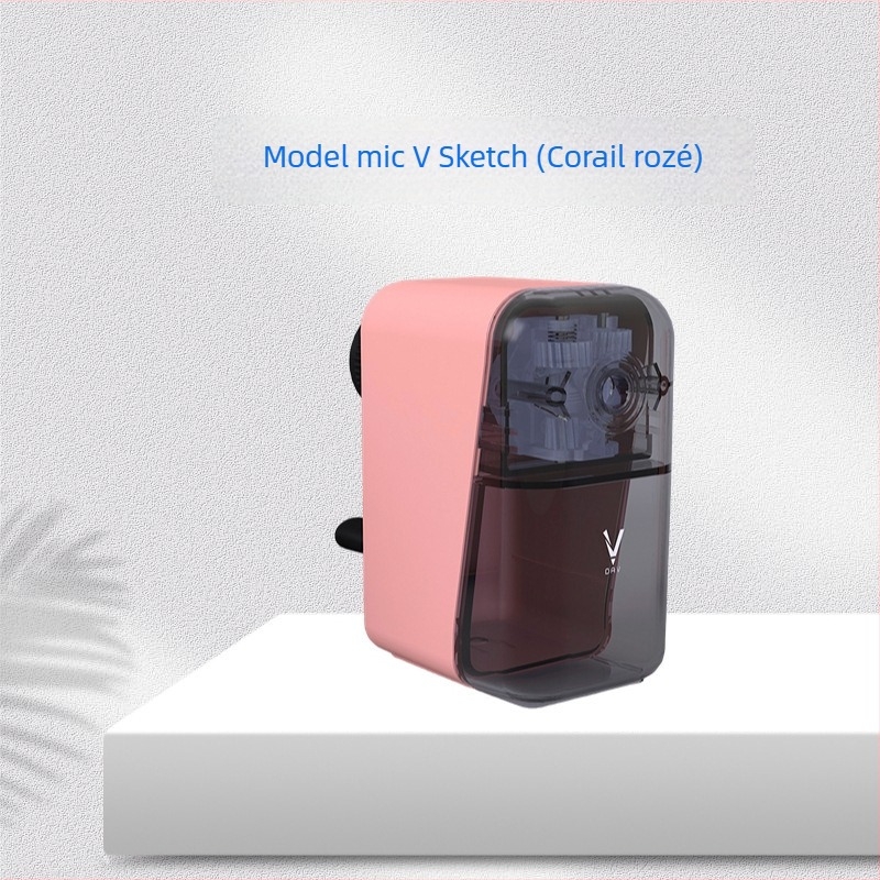 DAV V5V6 ascuțitor de creioane pentru studenții la artă – manual, din plastic, stil geometric, pentru creioane grafit și cărbune