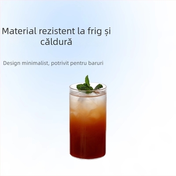 Pahar cilindric pentru cocktail, rezistent la temperaturi, din sticlă borosilicată, fabricat manual.