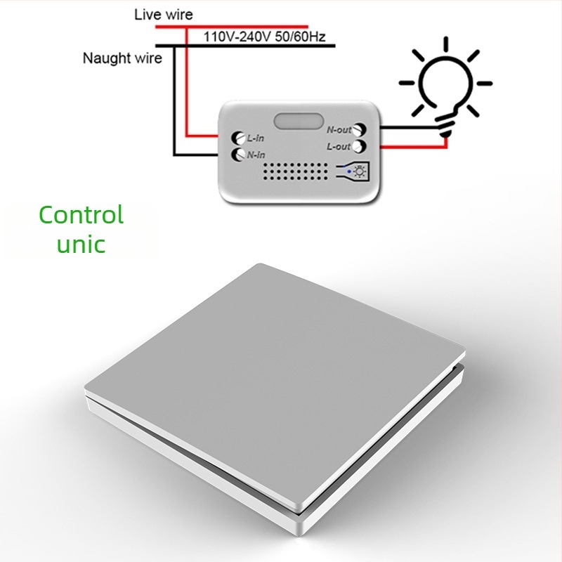 Intrerupător wireless de control de la distanță cu panou mare fără ramă, CE certificat, -20°C până la 45°C, Connect smart