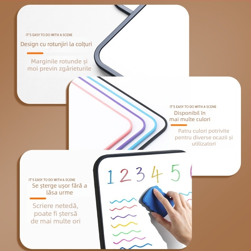 Reverse tablă albă portabilă, cu două fețe, din plastic, cadru și panou din plastic, model FZ-3986, marca Reverse.