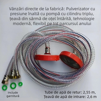 Jiaxin pulverizator de înaltă presiune pentru protecția plantelor, cu pompă cu piston cu trei cilindri, filtrul pentru conducta de alimentare și conducta de retur