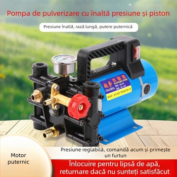 CS Pompă portabilă de înaltă presiune pentru pulverizator electric, cilindru dublu, 12/24/48/60/220V, debit 16 lb/min, protecția plantelor, garanție 1 an