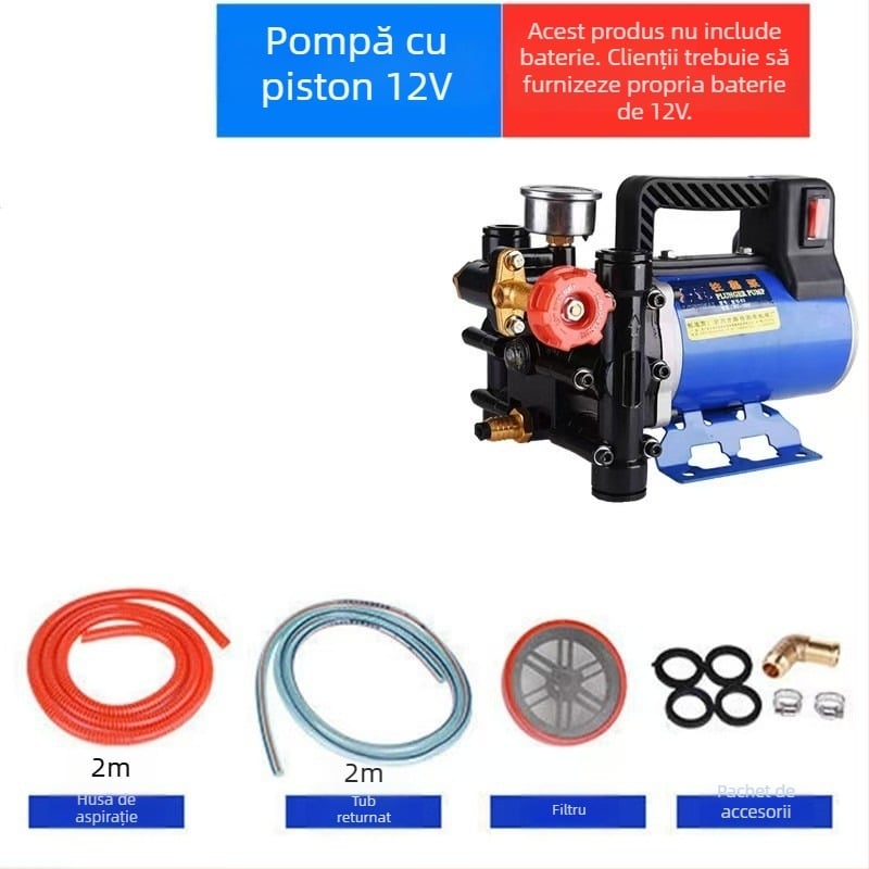 CS Pompă portabilă de înaltă presiune pentru pulverizator electric, cilindru dublu, 12/24/48/60/220V, debit 16 lb/min, protecția plantelor, garanție 1 an