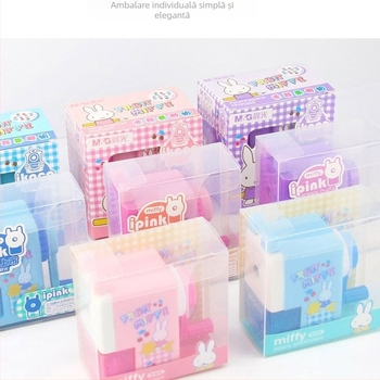 Ascuțitoare de creioane manuală – Miffy, Model 906e2 – Plastic, formă pătrată, 140 g