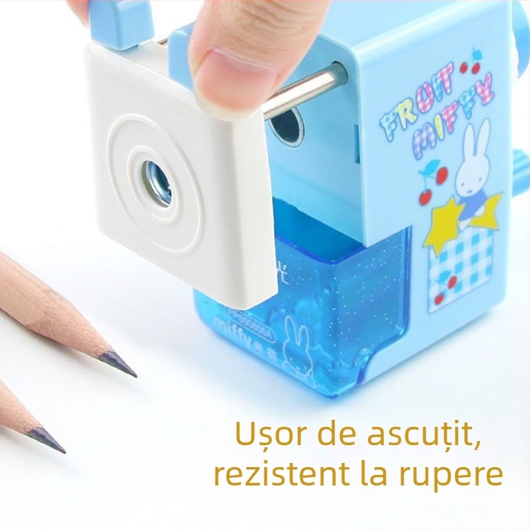 Ascuțitoare de creioane manuală – Miffy, Model 906e2 – Plastic, formă pătrată, 140 g