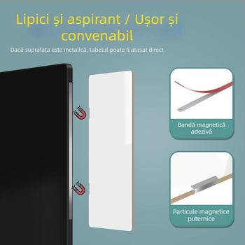 Tablă albă magnetică dublă față pentru monitor, cu note ștergibile