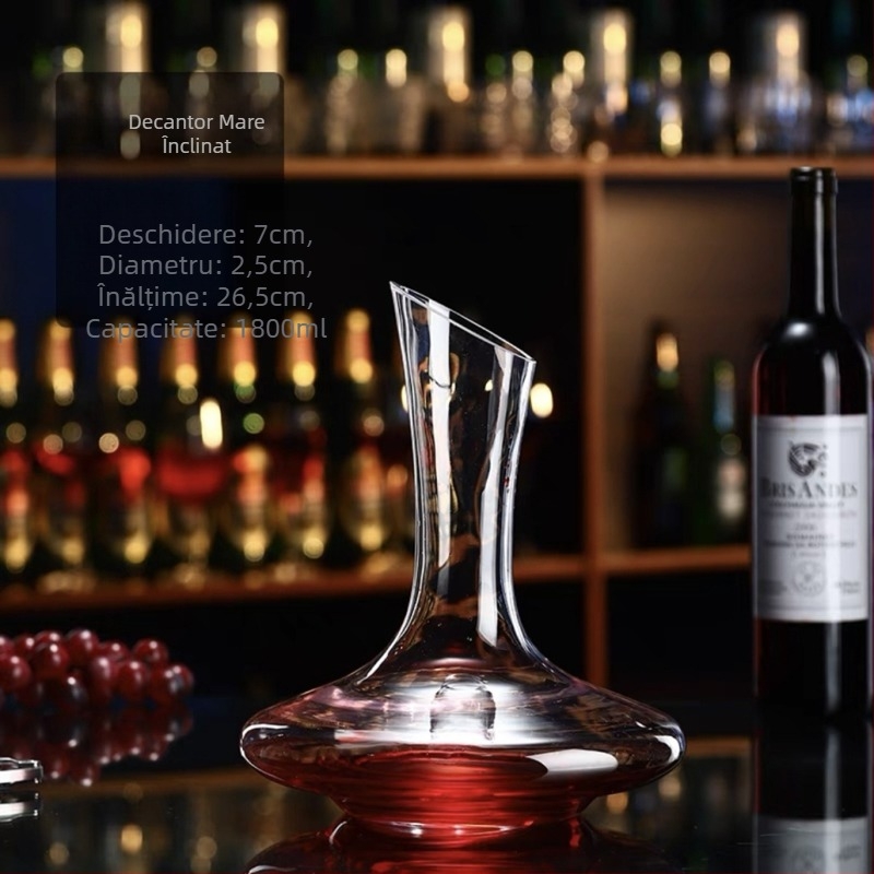 Gonia decanter în formă de lebădă cu mâner, din sticlă pentru vin, capacitate peste 1000 ml, design modern minimalist