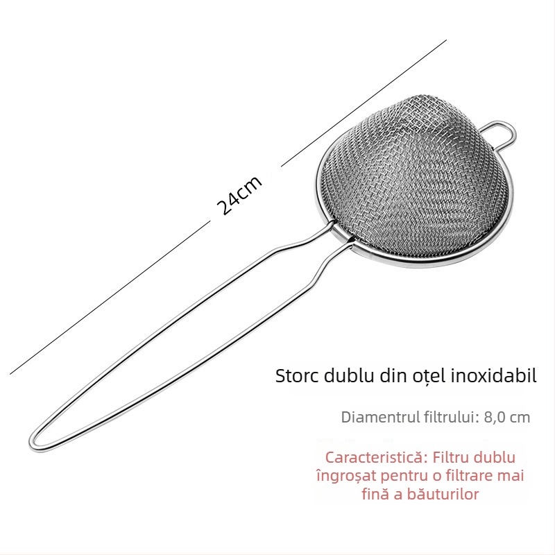 Filtru bar pentru cocktailuri cu plasă triunghiulară, dublu strat, din oțel inoxidabil