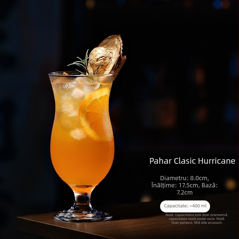 Pahar de cocktail pentru bar cu picior înalt, sticlă, capacitate 401–500 ml, stil National Tide Wind, logo imprimat, personalizare disponibilă