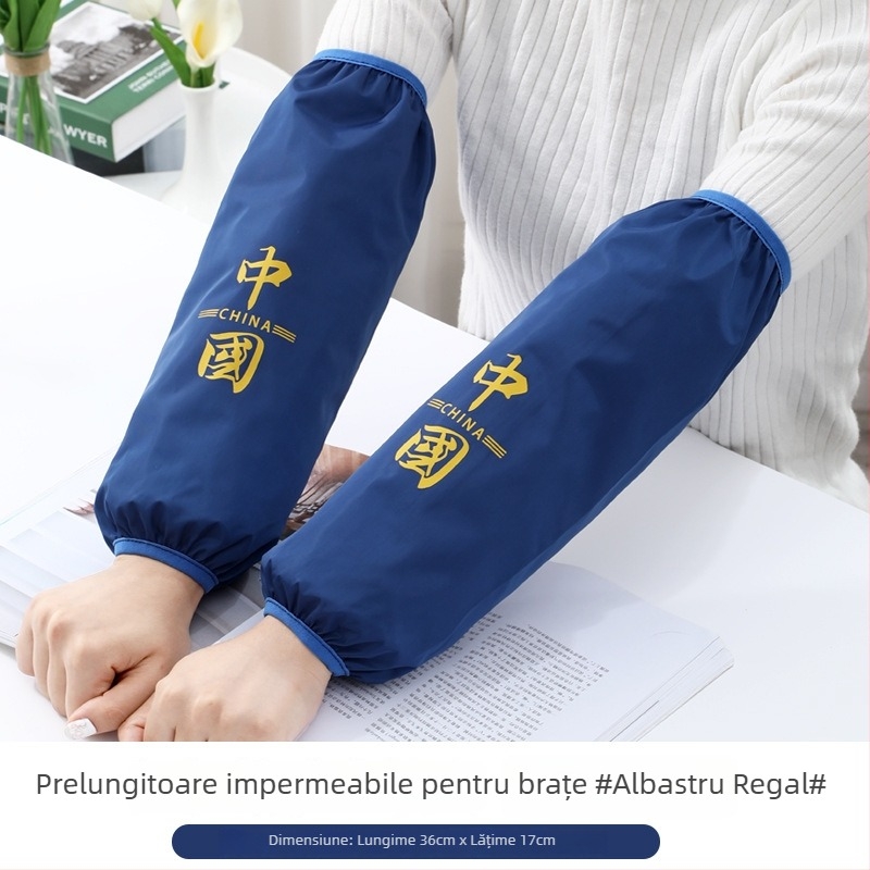 Manșete de protecție ușoare pentru femei, impermeabile și rezistente la ulei, manșete lungi de bucătărie pentru iarnă, negre PVC cu model cerb desen animat