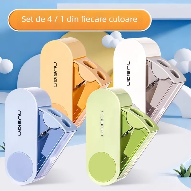 Ascuțitoare de creioane cu două găuri – manuală, din plastic, model NS074, fără energie electrică