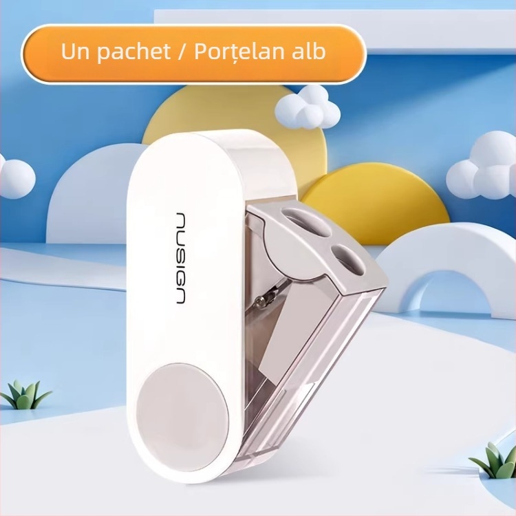 Ascuțitoare de creioane cu două găuri – manuală, din plastic, model NS074, fără energie electrică