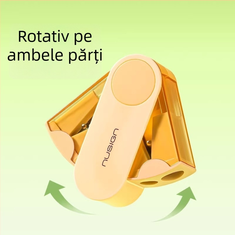 Ascuțitoare de creioane cu două găuri – manuală, din plastic, model NS074, fără energie electrică