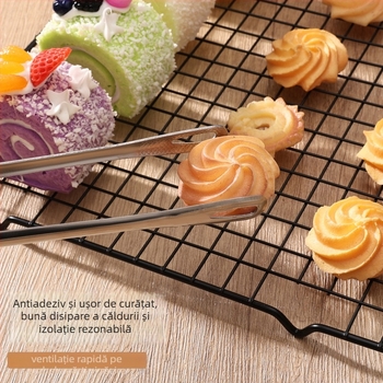 Rack de răcire pentru panificație – oțel inoxidabil, pătrat; electropolizare și sudură cu puncte; multifuncțional, ușor de curățat, rezistent la rugină, antiaderent