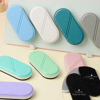 Radieră magnetică pentru tablă din sticlă, spate din plastic ecologic, suprafață din material catifelat, pachet unic