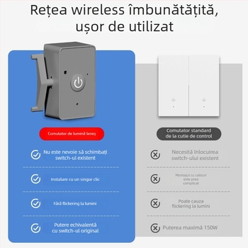 Qida Comutator Wireless cu Telecomandă pentru Cămin/Locuință – IR, 0–40°C