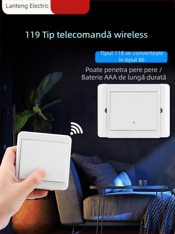 Comutator wireless cu control dual pentru lumina de lângă pat, panou autoadeziv, 220V