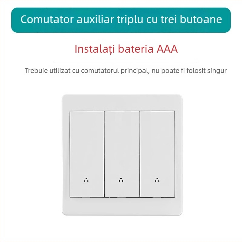 Comutator wireless cu control dual pentru lumina de lângă pat, panou autoadeziv, 220V