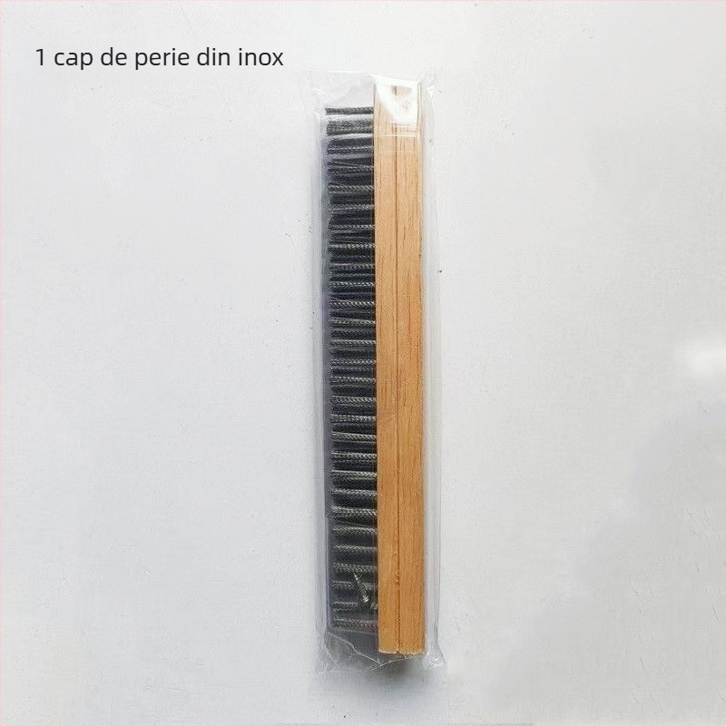 Perie de grătar pentru pizza, sârmă de cupru, mâner din lemn, curățarea cuptorului cu piatră