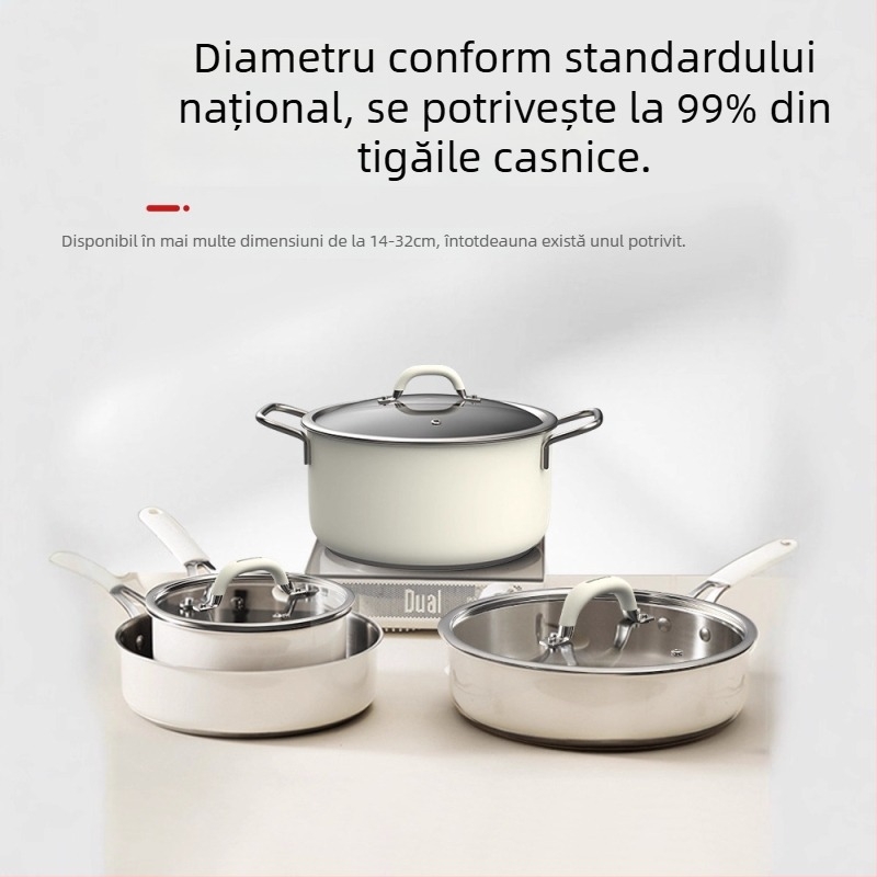 Capac de oală universal - 304 oțel inox, Model g001, 1,6 kg, Badman, Simplitate modernă