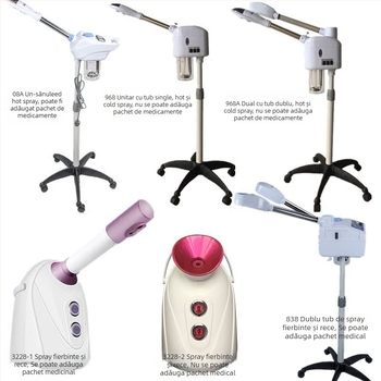 Aparat de abur facial cu plante medicinale, hidratare nano, spray cal și rece, 2 viteze, ceață 11–30 s, fără baterie