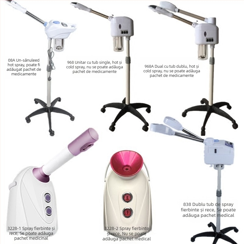 Aparat de abur facial cu plante medicinale, hidratare nano, spray cal și rece, 2 viteze, ceață 11–30 s, fără baterie