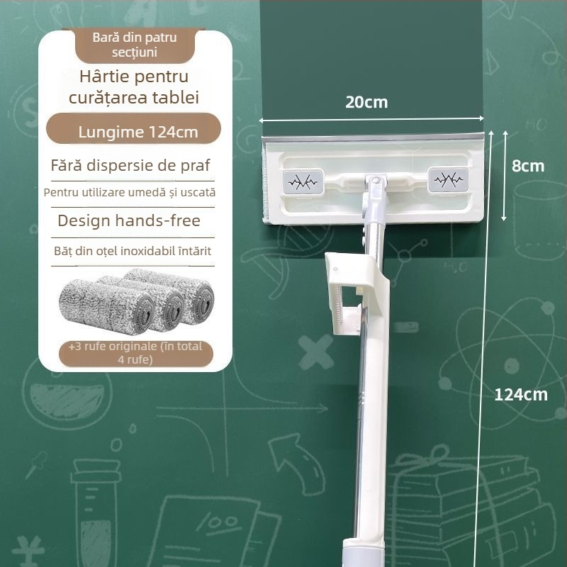 Pânză pentru ștergerea tablei — ștergător special pentru cretă, fără a spăla mâinile, fără praf, utilizare umedă și uscată