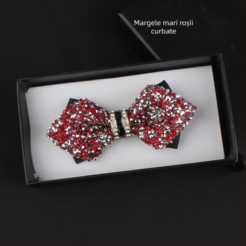 Papion cu paiete, nucleu din piele, accesoriu unisex pentru ținute formale