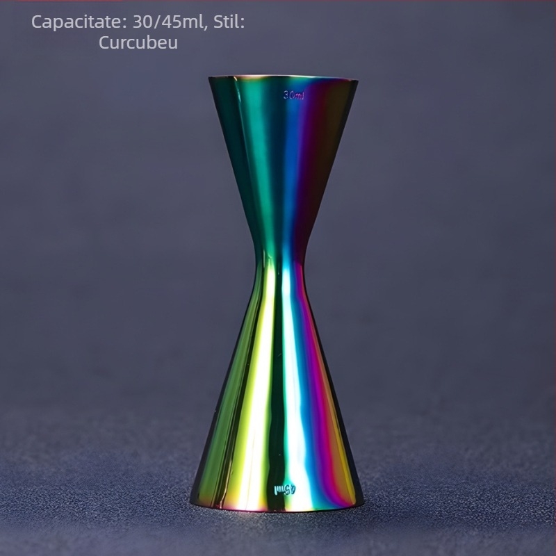 Cană de măsurare pentru cocktailuri din oțel inoxidabil 304, capete duale, măsurare în uncii, design unic, stil minimalist modern, lansare 2018, greutate 100