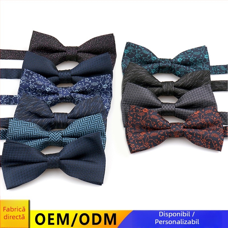 Papion în formă de cashew, dublu strat, model floral jacquard din poliester, unisex, accesorii pentru nuntă