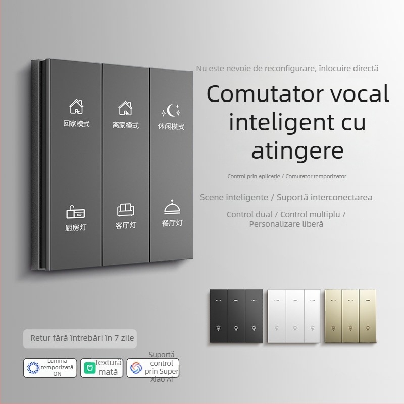 FRFOX întrerupător inteligent cu Bluetooth Mesh 2.0, control dual, 110-220V AC, 10A