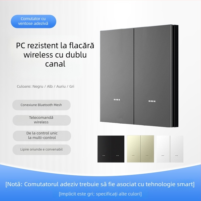 FRFOX întrerupător inteligent cu Bluetooth Mesh 2.0, control dual, 110-220V AC, 10A