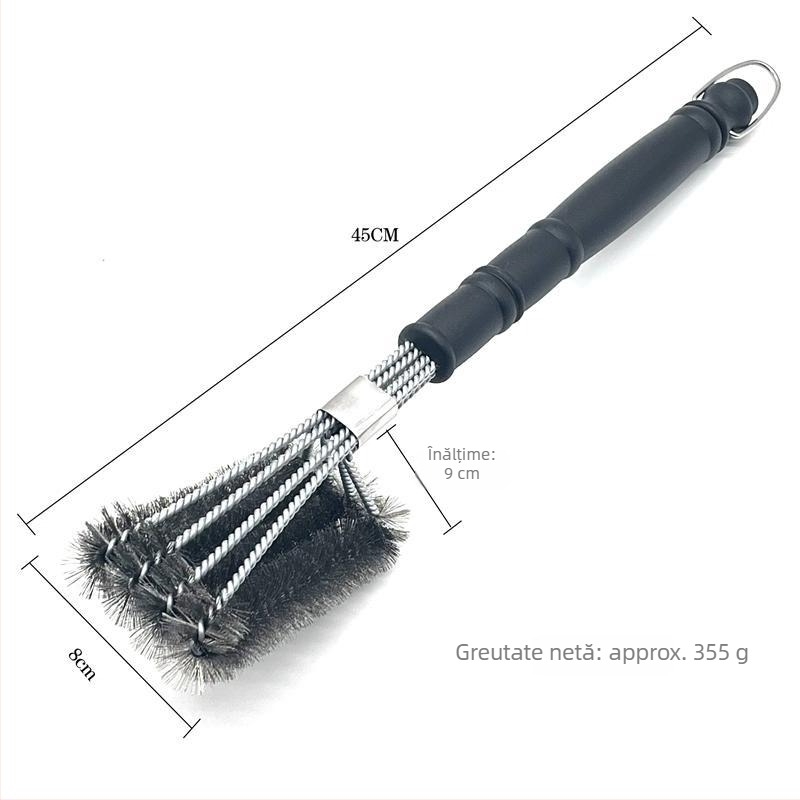 Perie de grătar cu peri din oțel, mâner PP, pachet de 50 buc