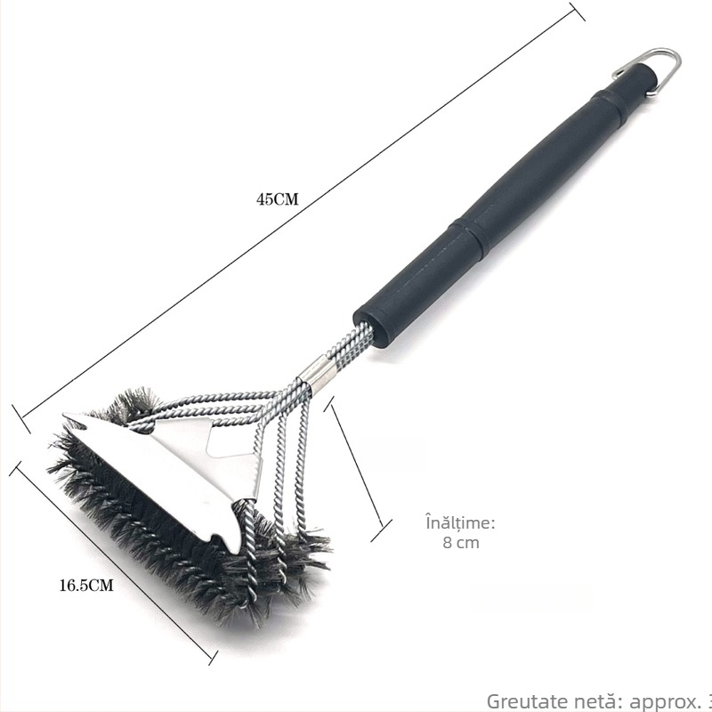 Perie de grătar cu peri din oțel, mâner PP, pachet de 50 buc