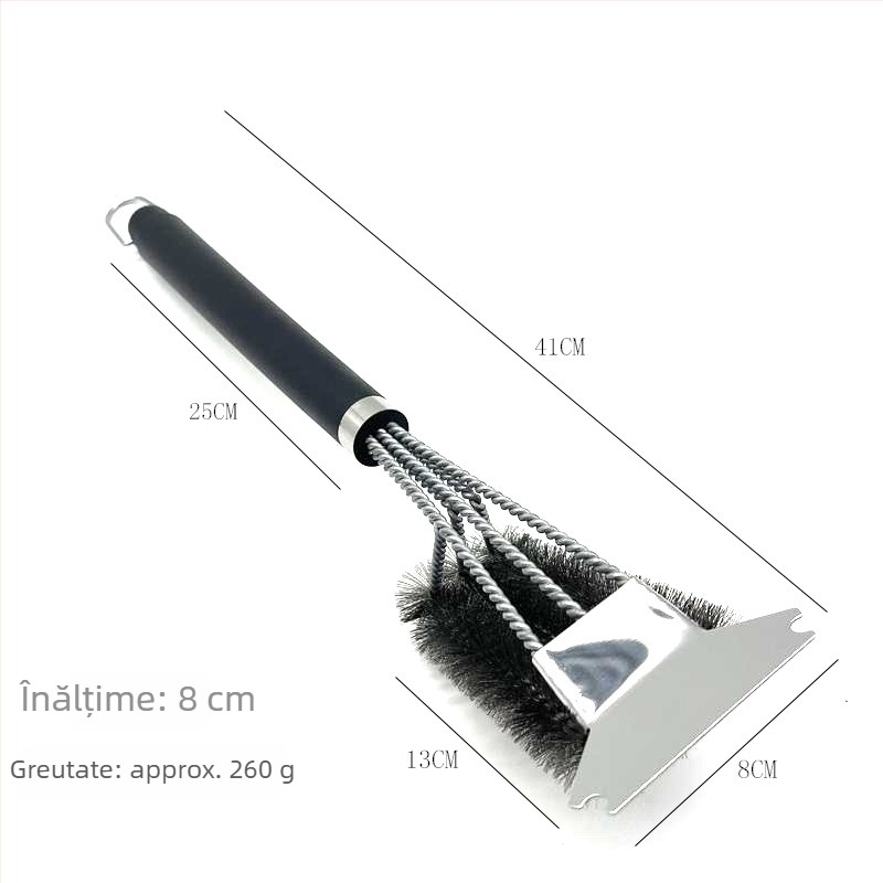 Perie de grătar cu peri din oțel, mâner PP, pachet de 50 buc