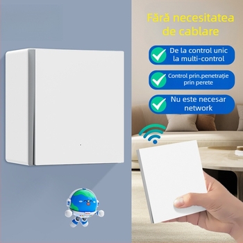 Comutator fără fir cu telecomandă pentru uz casnic, montat pe suprafață, 220V, pe perete, control dual, autoadeziv