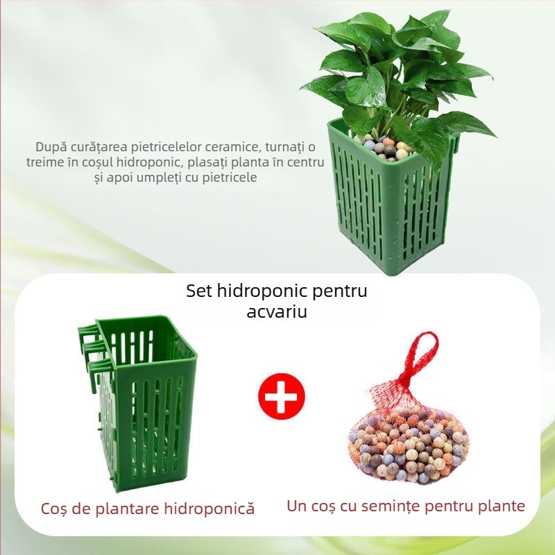 Cadru fix pentru plante hidroponice în acvariu, coș de plantare, căni pentru plante acvatice și accesorii de amenajare a peisajului acvaristic