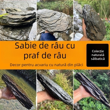 Set de pietre pentru amenajarea acvariumului: pietre de râu native, pietre stivuite, nisip de fund | Stil mini, 2,5 kg