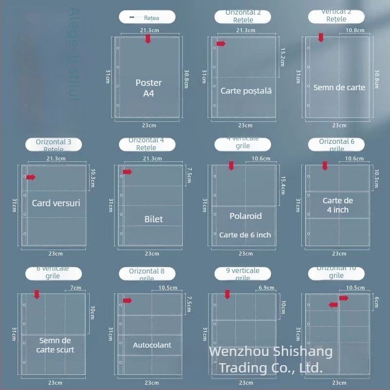 Paginile interioare pentru album foto cu buzunare transparente PP, înlocuire, compatibile cu găuri 4 și 6, 10 sau 25 de foi