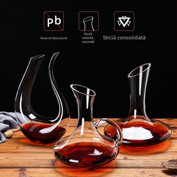Decantor din cristal pentru vin, stil european, capacitate 1000 ml sau mai mult, design modern minimalist