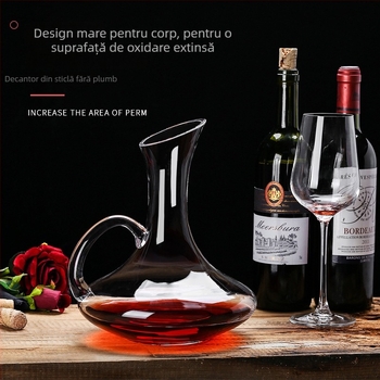 Decantor din cristal pentru vin, stil european, capacitate 1000 ml sau mai mult, design modern minimalist