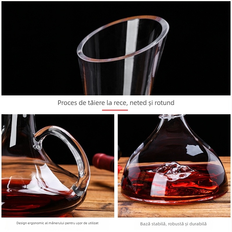 Decantor din cristal pentru vin, stil european, capacitate 1000 ml sau mai mult, design modern minimalist