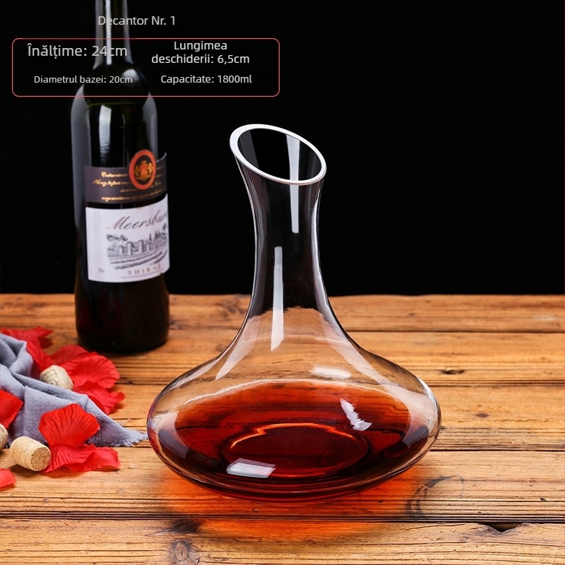 Decantor din cristal pentru vin, stil european, capacitate 1000 ml sau mai mult, design modern minimalist
