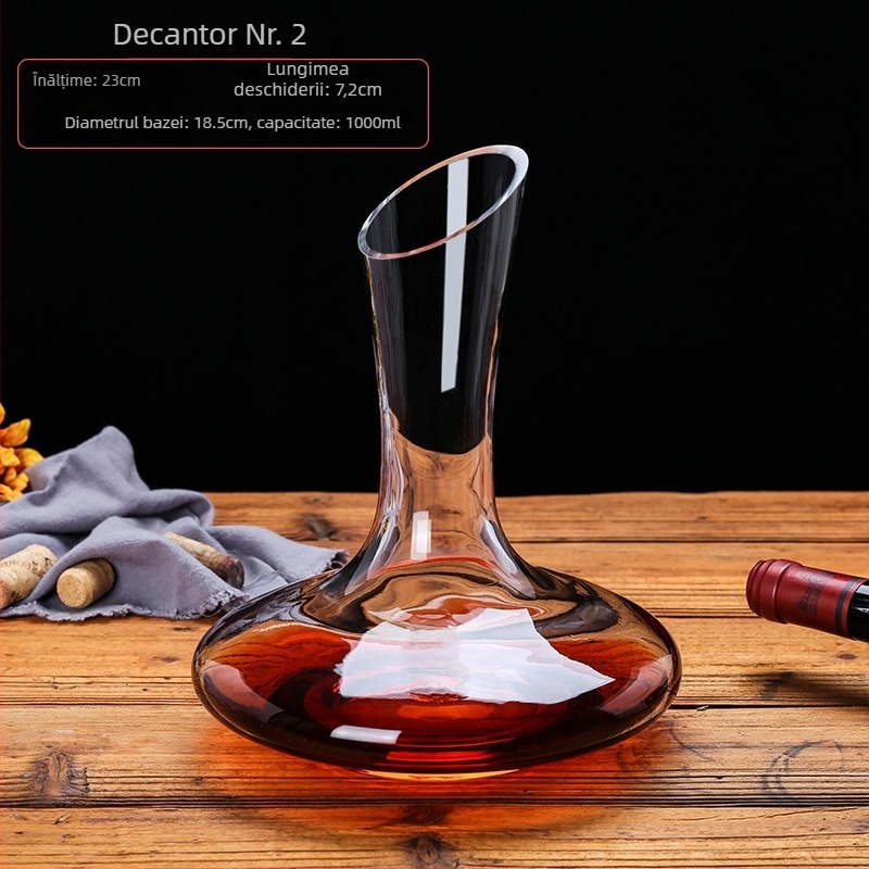 Decantor din cristal pentru vin, stil european, capacitate 1000 ml sau mai mult, design modern minimalist